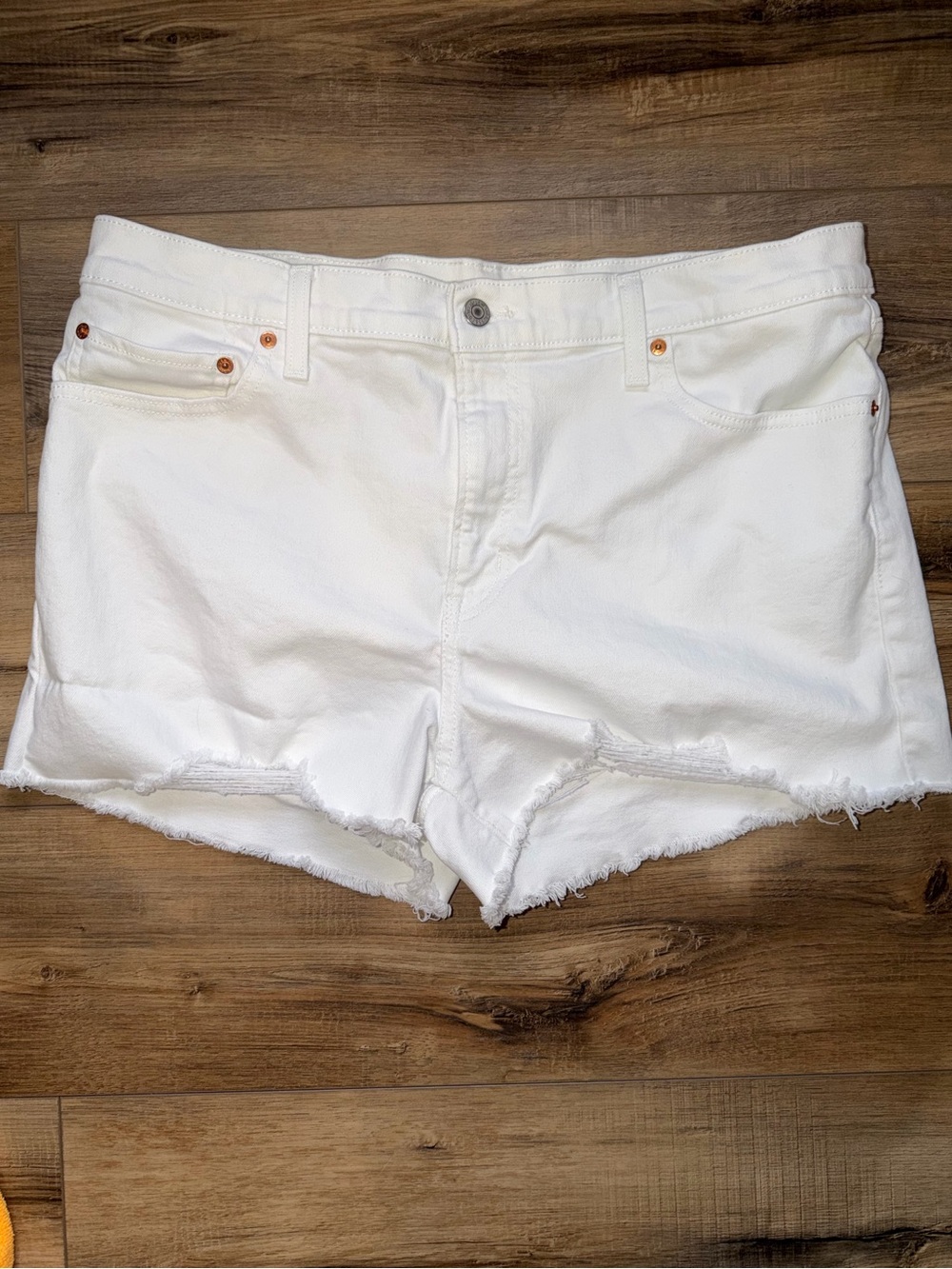 Levi's White Denim Jean Shorts